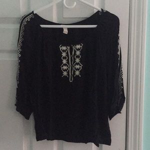 Black Embroidered Blouse
